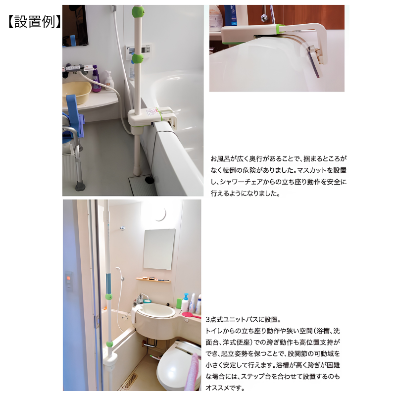 DIPPERホクメイ) マスカット ポールタイプ2 (グリップ2個付) 浴槽 突っ
