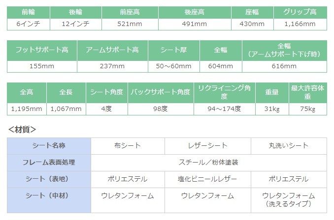 爆買い！】 カワムラサイクル フルリクライニング 標準タイプ RR60N 紫