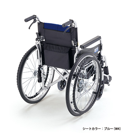 ミキ) 多機能型 車椅子 自走式 BAL-3 1ブルーナイロン(A-2) 肘掛跳ね 