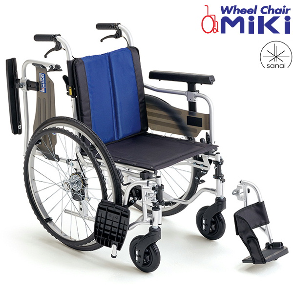 ミキ) 多機能型 車椅子 自走式 BAL-5 座面高調整可能 ノーパンクタイヤ