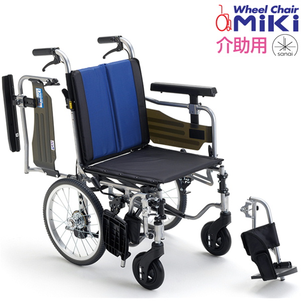 (ミキ) 多機能型 車椅子 介助式 BAL-6 座面高調整可能 ノーパンクタイヤ仕様 折りたたみ 座幅 38cm 40cm 42cm｜sanai-kaigo2