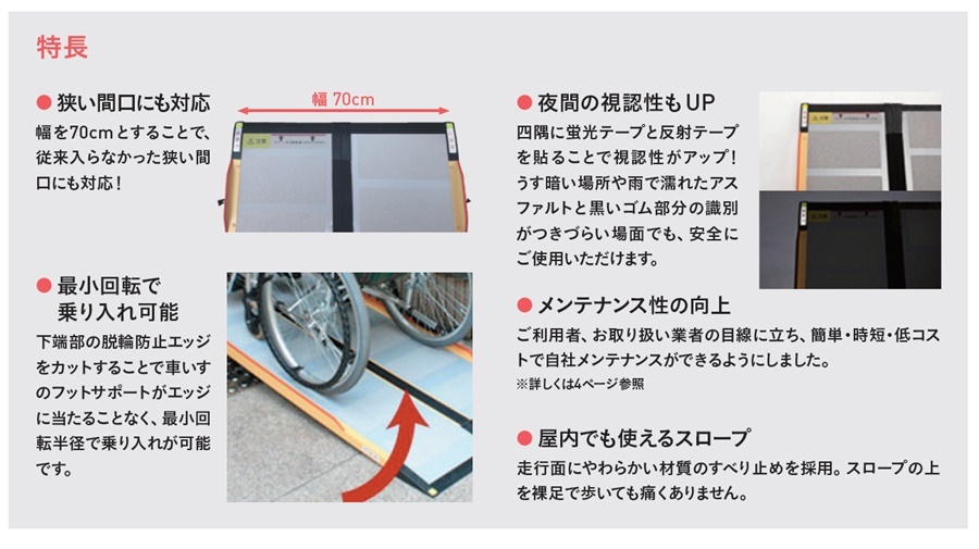 ケアメディックス) ケアスロープ 長さ2.4m/240cm CS-240C 車椅子