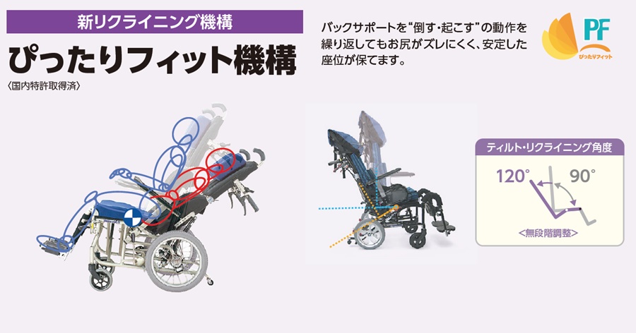 カワムラサイクル リクライニング車椅子 介助式 くるーん KPFK-12