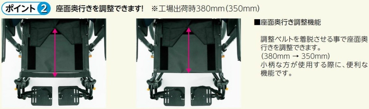 (松永製作所) マイチルト リジッド 3D MH-RD3D ティルト・リクライニング車椅子 介助式 座幅42cm クッション付 ノーパンクタイヤ｜sanai-kaigo2｜07