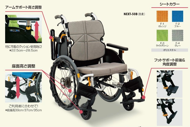 松永製作所) ネクストコア ミニモ NEXT-50B NEXT-50B HB 車椅子 自走式