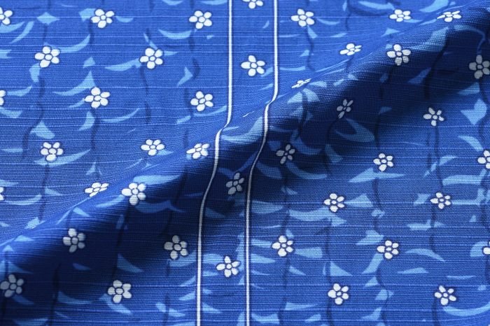 92cm幅 源右衛門窯 梅鉢 綿シャンタン風呂敷/ブルー : さんび公式