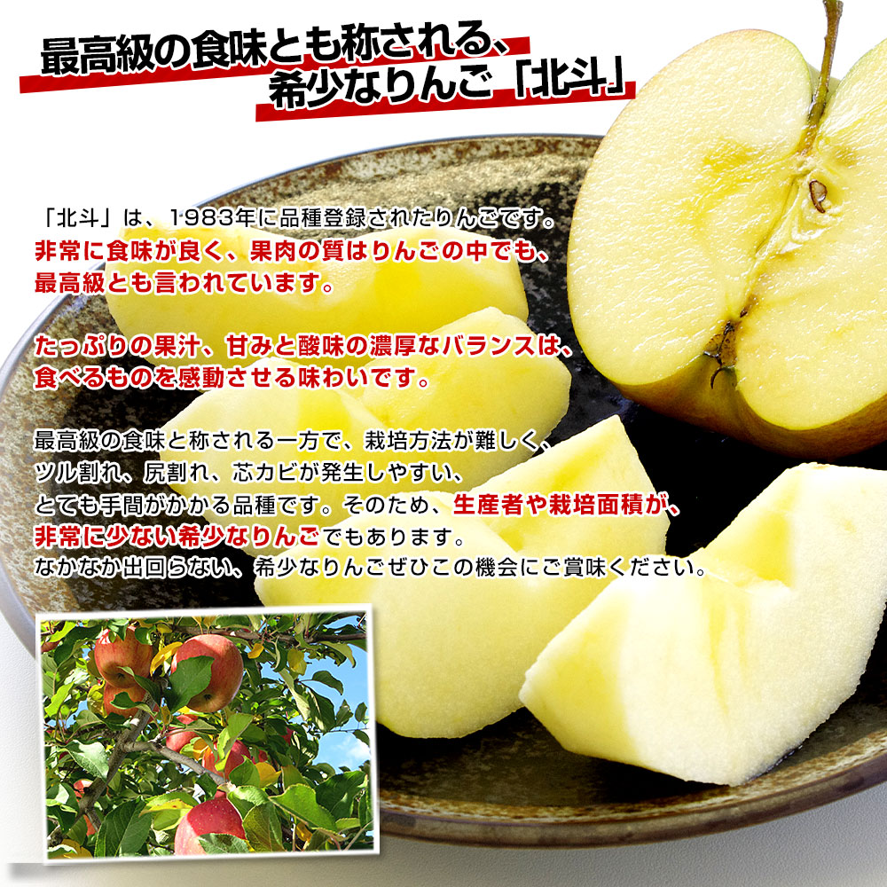 青森県より産地直送 JAつがる弘前 サン北斗 約3キロ (8玉から13玉