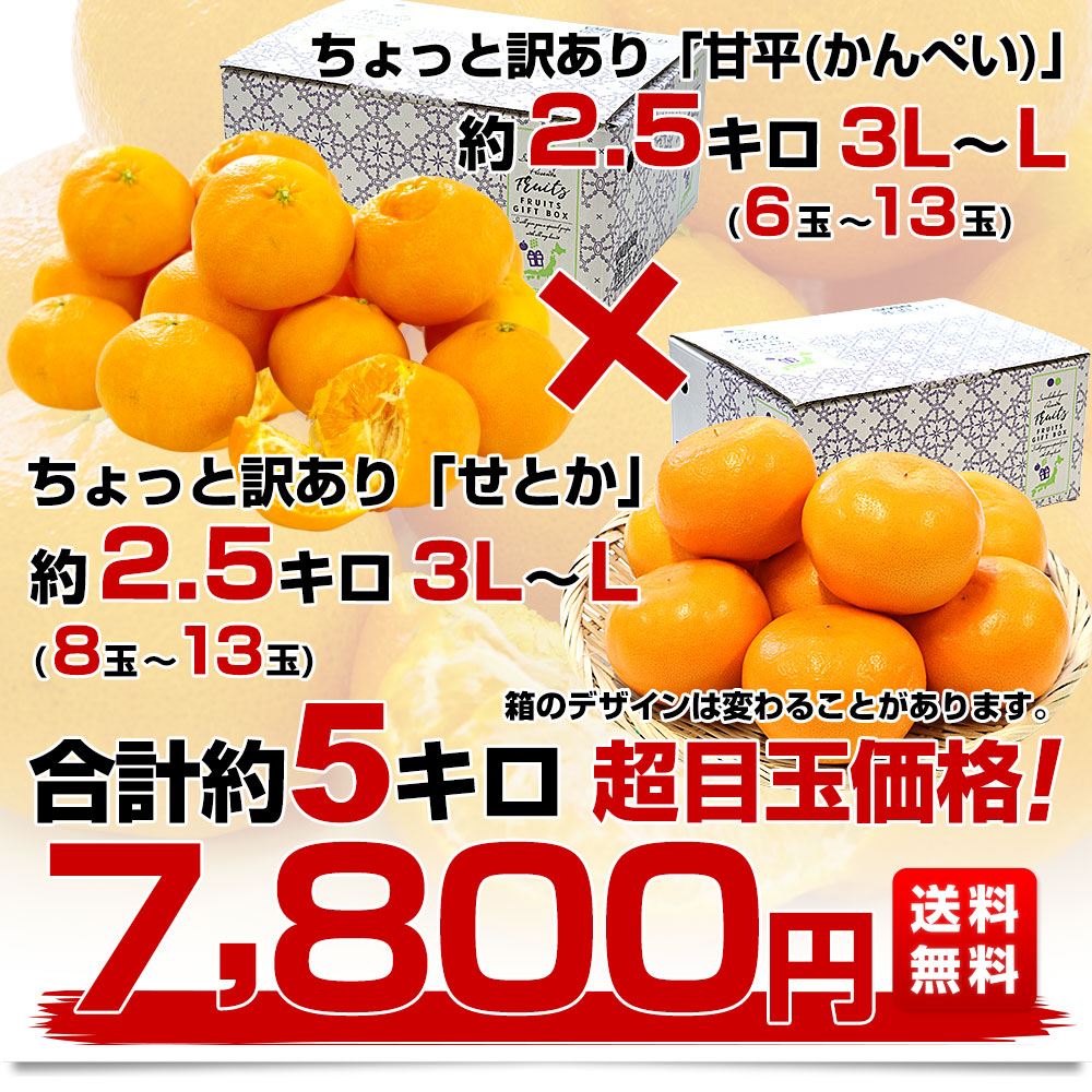 愛媛県産 JAにしうわ 甘平＆せとかセット 良品 ちょっと訳あり 合計5