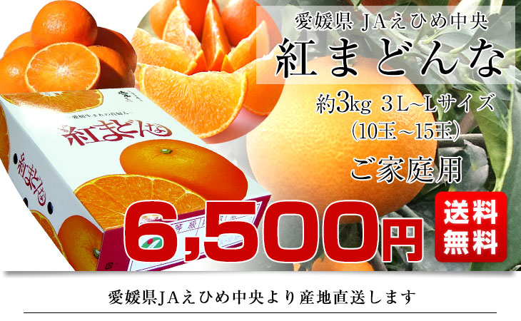 愛媛県より産地直送 JAえひめ中央 紅まどんな 良品 3LからLサイズ 約3キロ(10玉から15玉) 紅マドンナ オレンジ  :1255131318:産直だより - 通販 - Yahoo!ショッピング