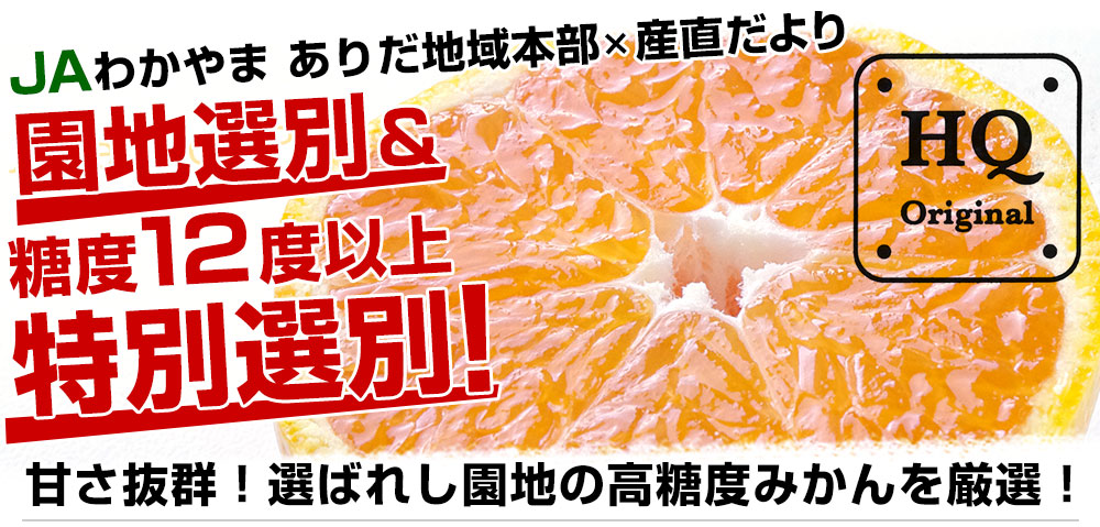 和歌山県より産地直送 JAありだ 有田みかん 糖度12度以上 特秀品「HQ 