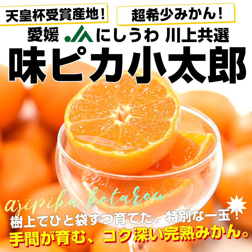 愛媛県産 JAにしうわ 川上共選 味ピカ小太郎 2.5キロ化粧箱(30個入り