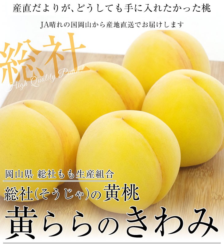 岡山県から産地直送 JA晴れの国岡山 総社もも生産組合 総社(そうじゃ)の桃 黄ららのきわみ 青秀以上 約2キロ (6玉から8玉) 送料無料 桃 もも  モモ ピーチ :1200662128-c1:産直だより 通販 