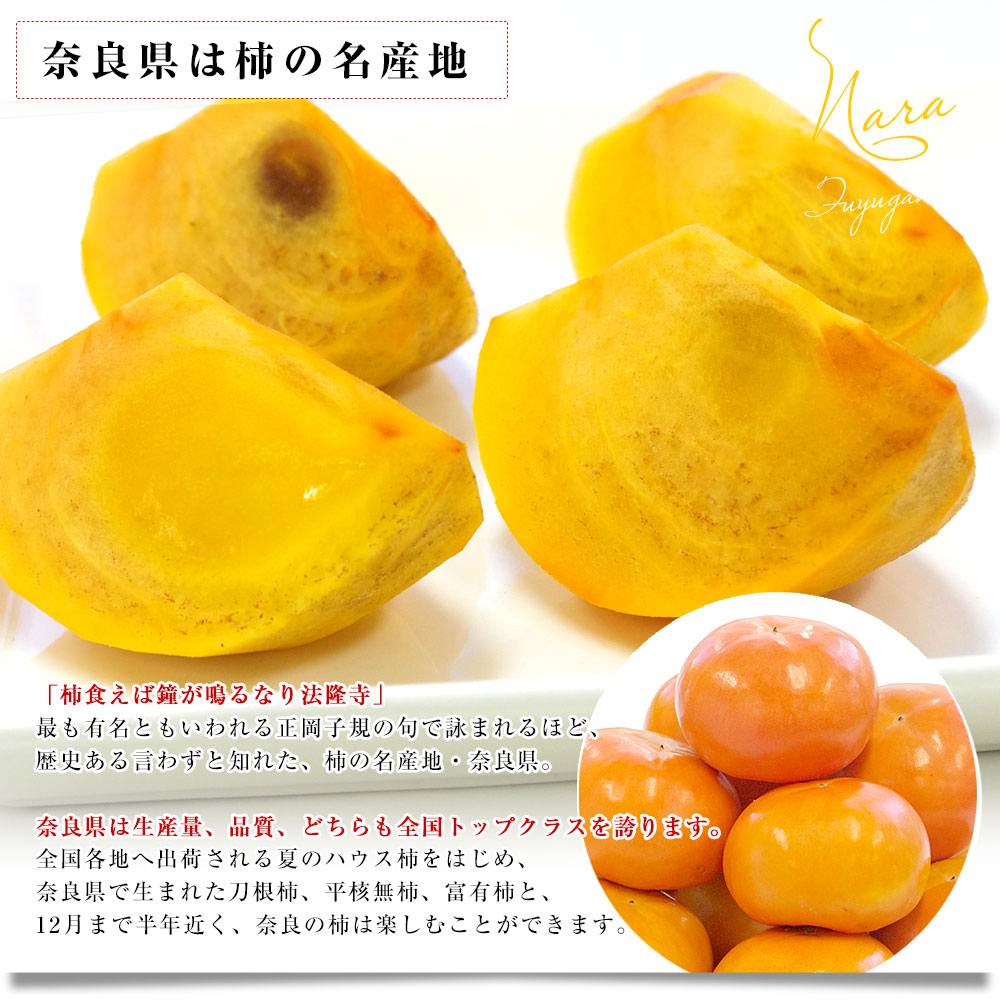 奈良県 JAならけん 富有柿 優品以上 2LからLサイズ 約2.5キロ(9玉から