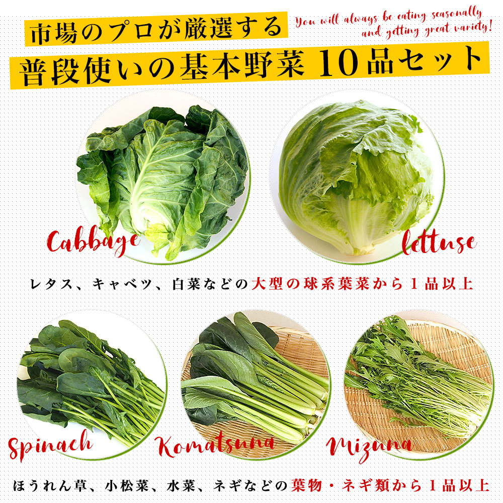 市場からご自宅へ直送 たっぷり野菜詰め合わせ 応援セット （国産おまかせ野菜１０品セット） :4100992594-c1:産直だより - 通販 -  Yahoo!ショッピング