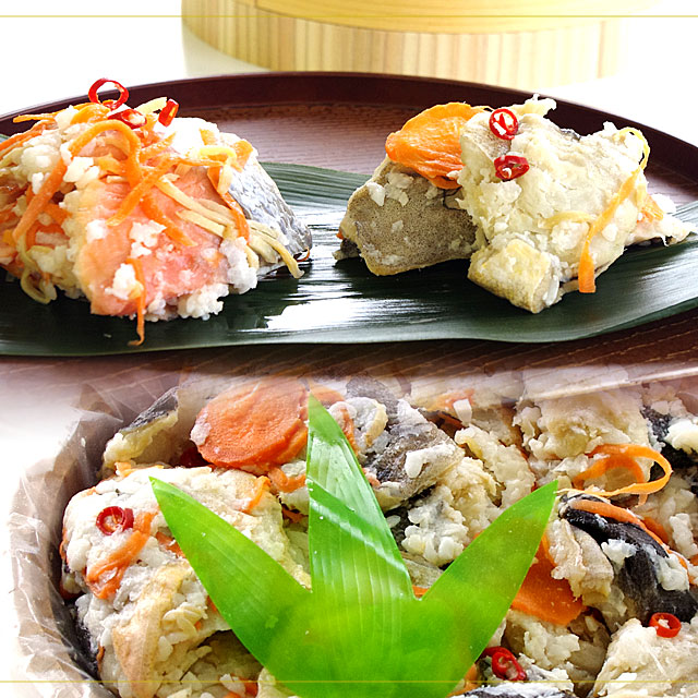 北海道寿都町 山下水産 北海道飯寿しセット (ほっけ・紅鮭)　 各300g　送料無料 飯寿司　いずし |  | 03