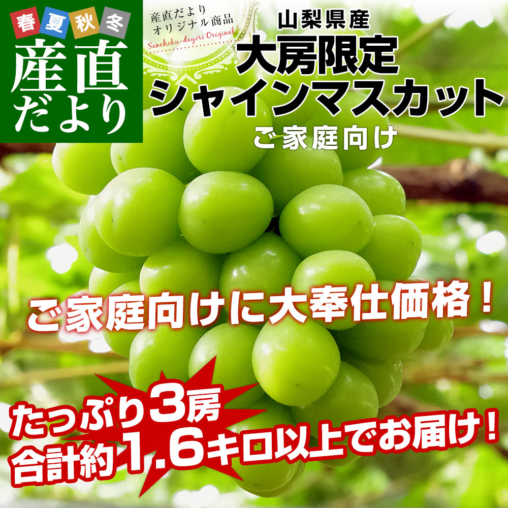 山梨県産 大房シャインマスカット ご家庭向け・...の詳細画像1