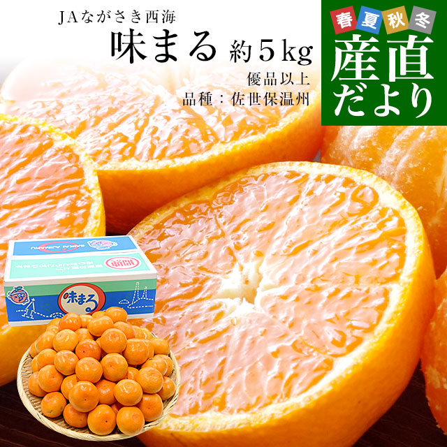 長崎県 JAながさき西海 味まる「品種：佐世保温州」 LからSサイズ 優品以上 約5キロ(40玉から60玉前後）送料無料 ミカン 蜜柑 | 