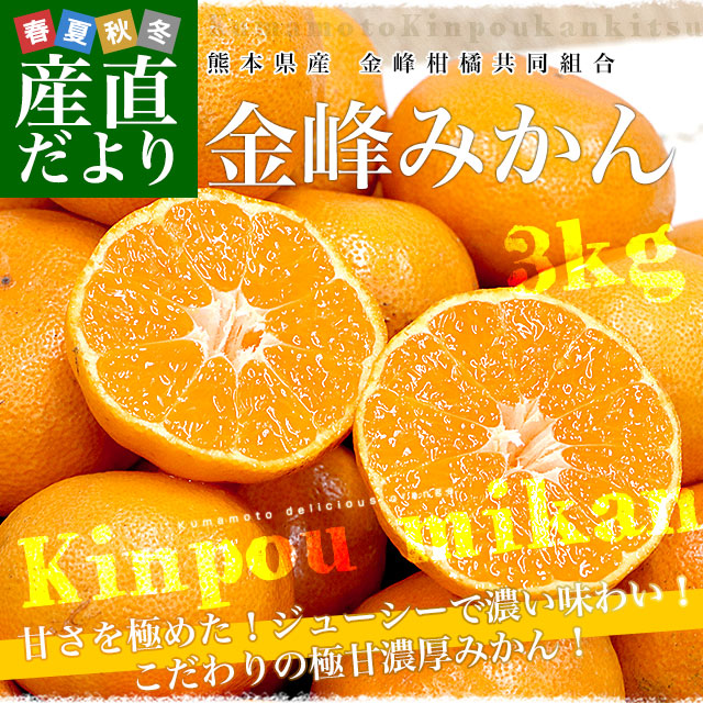 熊本県産 金峰柑橘共同組合 金峰みかん 赤秀品 MからSサイズ 約3キロ