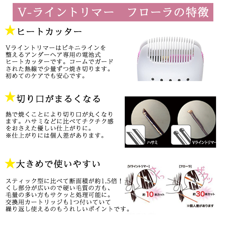 Ravia ラヴィア Vライントリマー フローラ 充電式 ヒートカッター