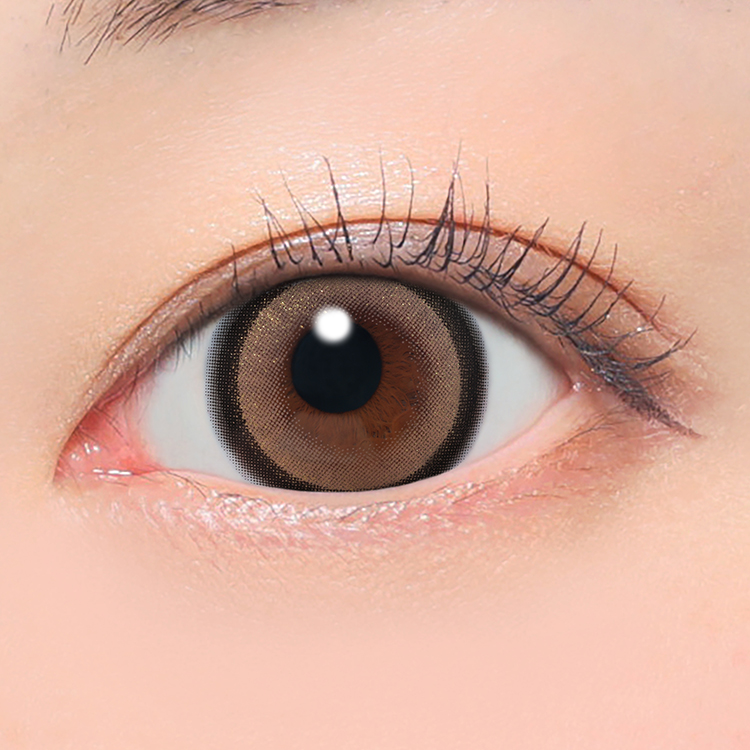 カラコン ワンデー 20枚入り 1箱 シークレットキャンディーマジックワンデー 【ラメブラウン】 度あり 度なし ナチュラル 自然 大きめ フチあり 黒フチ 茶コン | シークレット キャンディーマジック | 06