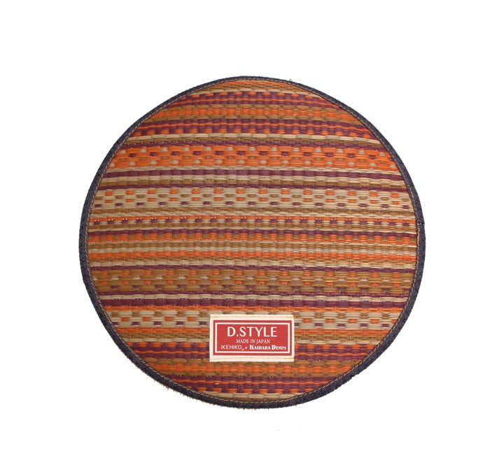 チェアパッド 夏 丸 い草 デニム おしゃれ チェアマット 円 38 cm 国産