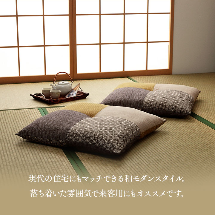 座布団 和風 60×60cm 日本製 国産 綿 100% パッチワーク 座布団 和風 60×60cm 日本製 国産 綿 100% パッチワーク