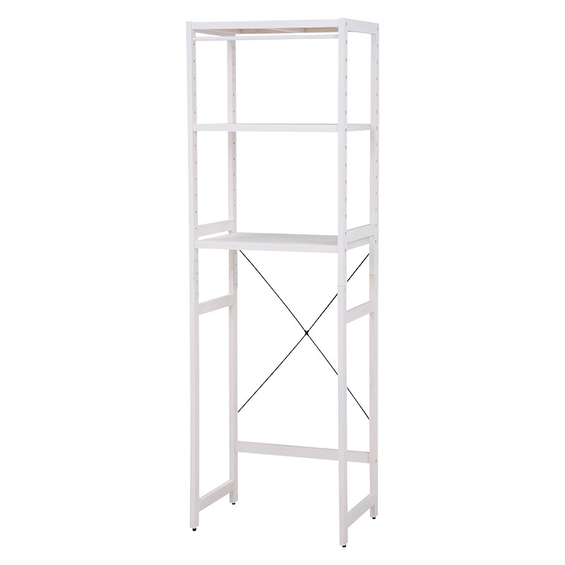 新生活 冷蔵庫 ラック 棚 木製 幅59cm レンジ台 上 収納 高さ調整 可動