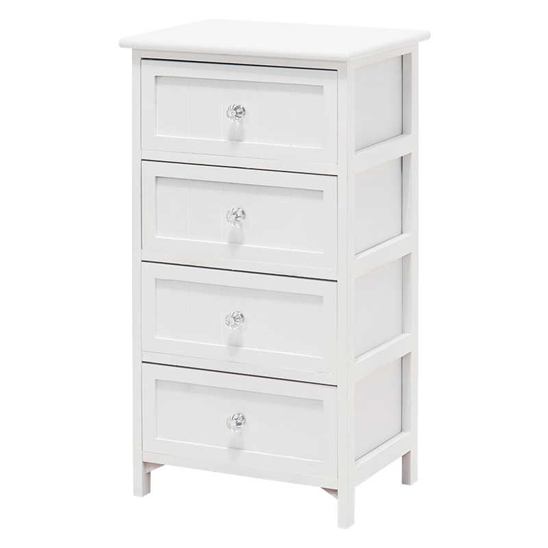 チェスト タンス 4段 完成品 41cm アンティーク 姫系 ホワイト