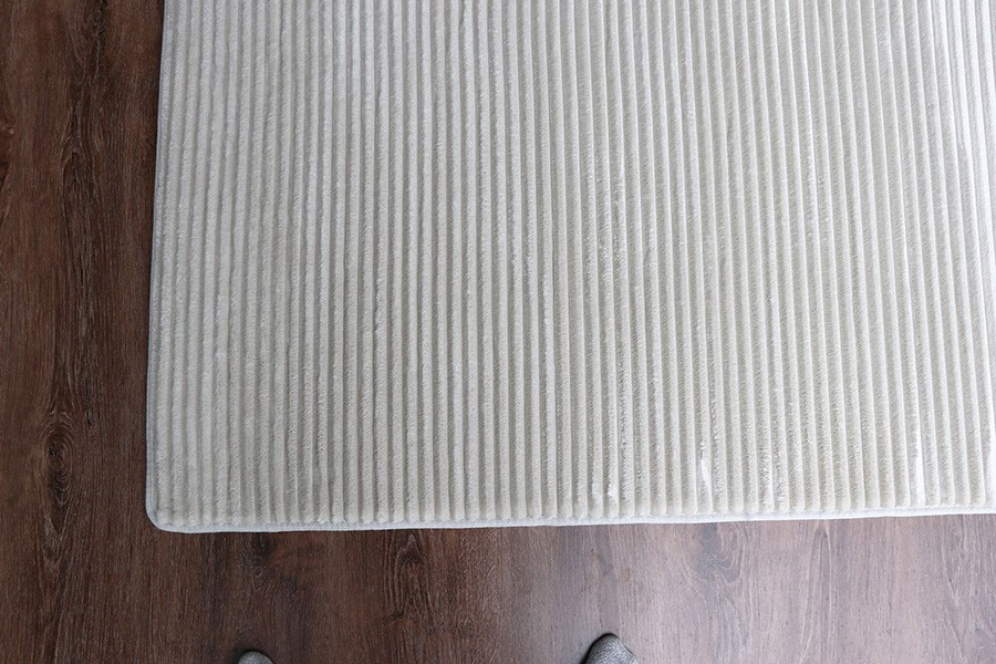 ラグ マット 2畳 洗える フランネル ストライプ カーペット 190×190cm