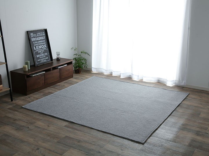 北欧風 シンプル グレー ホットカーペットカバー ラグ カーペットカバー 単品2畳用 186x186 北欧 ホットカーペット対応