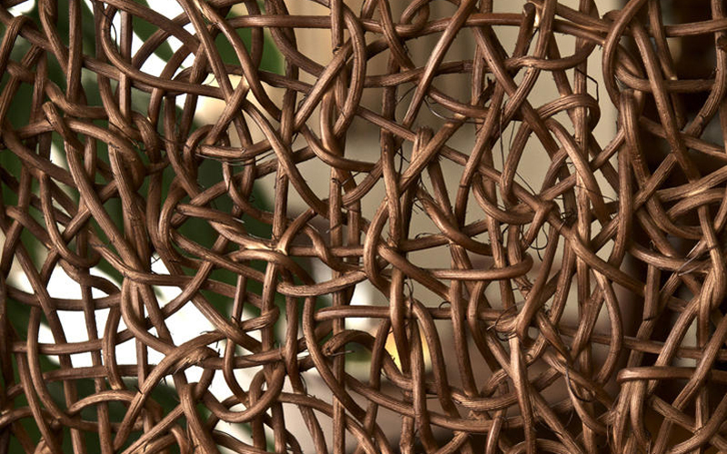 衝立 ラタン 籐 スクリーン 3連 パーテーション 木製 天然木 無垢材