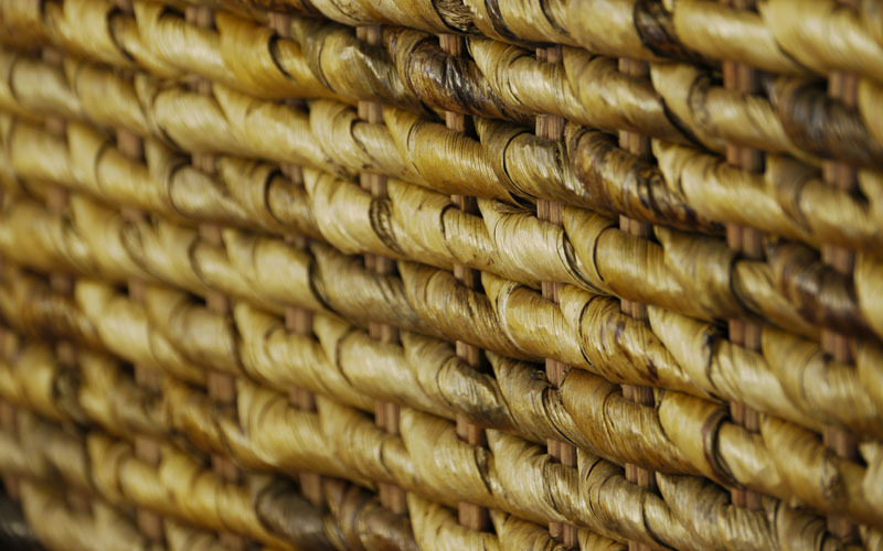 衝立 バナナリーフ ラタン 籐 スクリーン 4連 パーテーション 南国