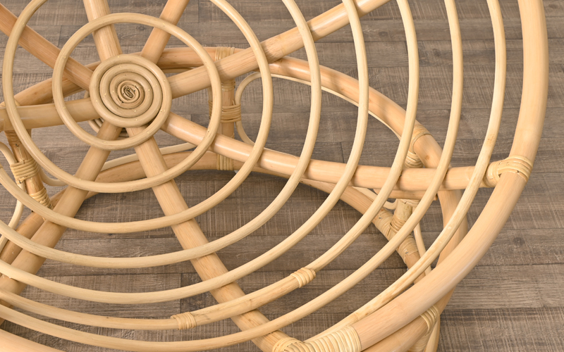 パーソナルチェア ラタン リラックスチェア ナチュラル クッション