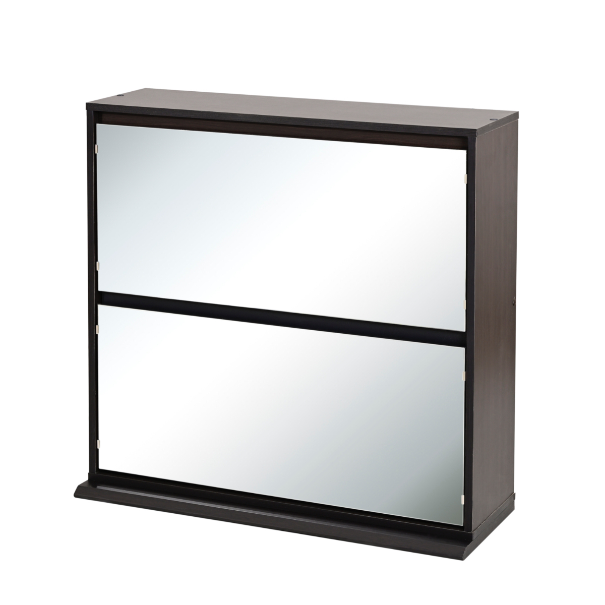 下駄箱 ミラー 付き 2段 フラップ スリム 幅90 大容量 薄型 靴箱