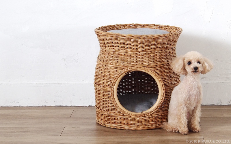 ドッグベッド S 伝統工芸 アタ細工 バスケット 籠 犬 猫 ベッド インテリア ペットハウス ペットベッド カドリー バスケット 手編み おしゃれ 籐