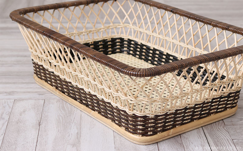 ナチュラル天然素材◾️籐ラタン製 ランドリーラック 脱衣籠 脱衣かご バスケット 脱衣 カゴ 籐 ラタン 天然素材 旅館 銭湯 バスケット 長方形 55cm 業務