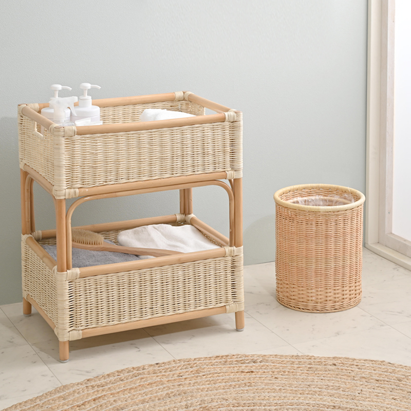 ラタン ゴミ箱 ダストボックス 袋が見えない 籐 おしゃれ スリム 27cm