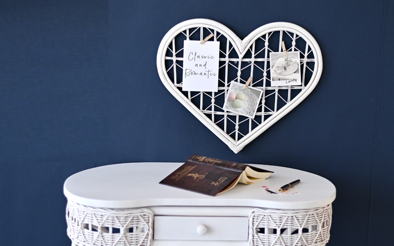 ラタン ディスプレイボード ハート ウォールボード フレーム ワイヤー