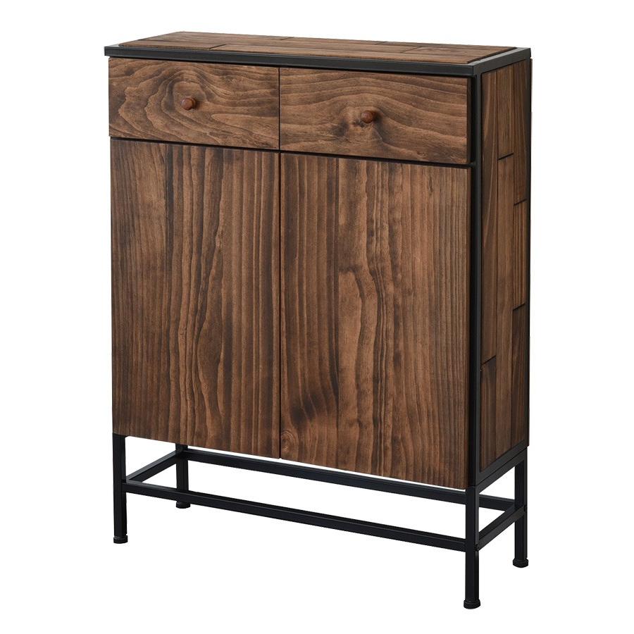 チェスト キャビネット おしゃれ スリム スチール 幅 78 cm シンプル リビング 収納 木製 天然木 北欧 カフェ アイアン スチール 一人暮らし 新生活 IQ3361468967