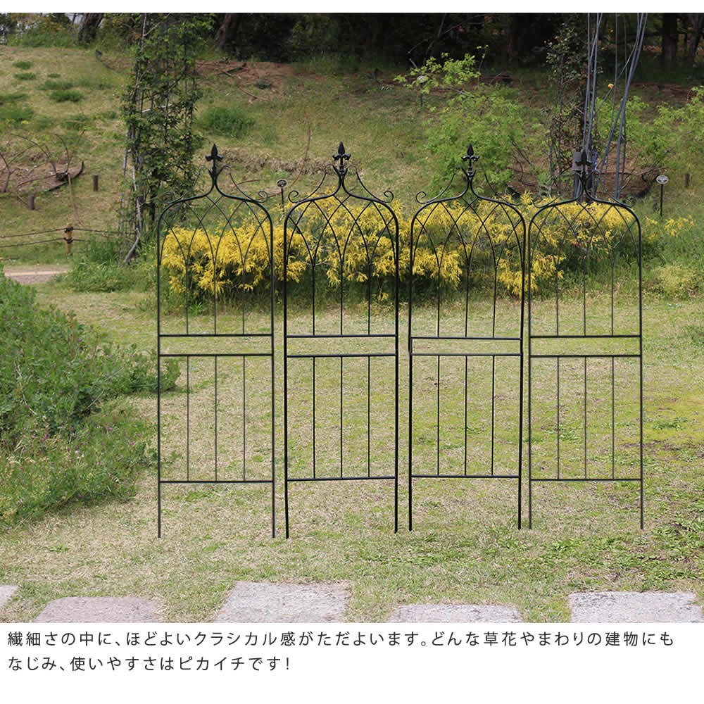 フェンス diy アイアン ロータイプ ガーデンフェンス 4枚セット