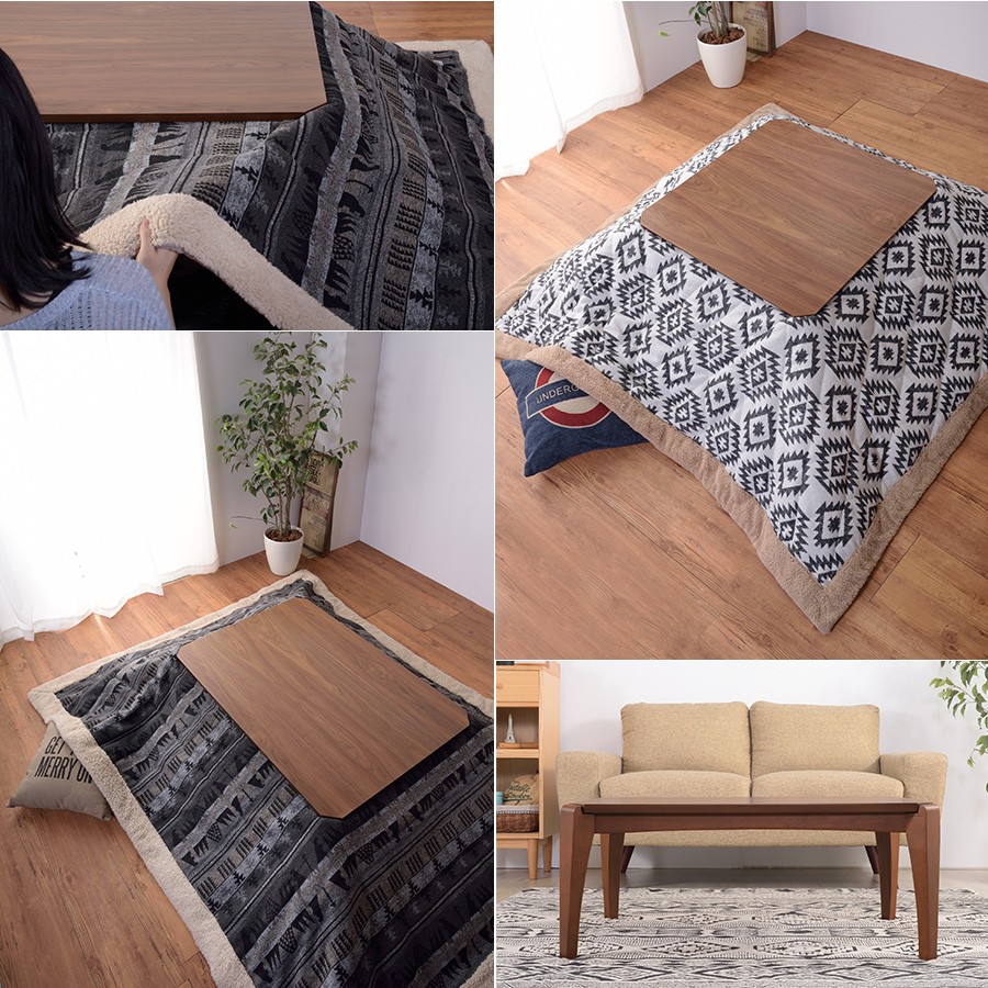 こたつテーブル 長方形 90 × 60 cm 布団がずれない コンパクト