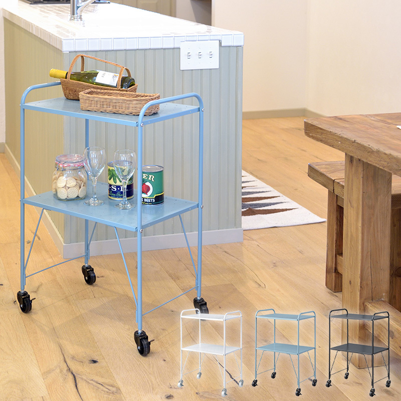 キッチンワゴン マルチワゴン サイドワゴン 2段 おしゃれ スチール