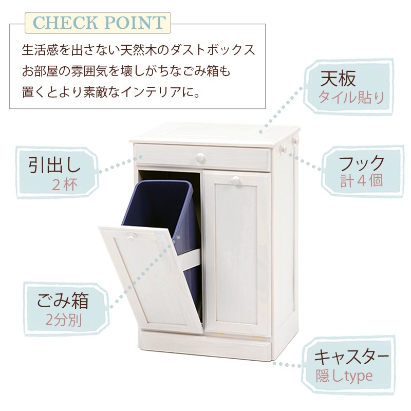 ゴミ箱 分別型 ダストボックス 完成品 2分別 袋が見えない 天板