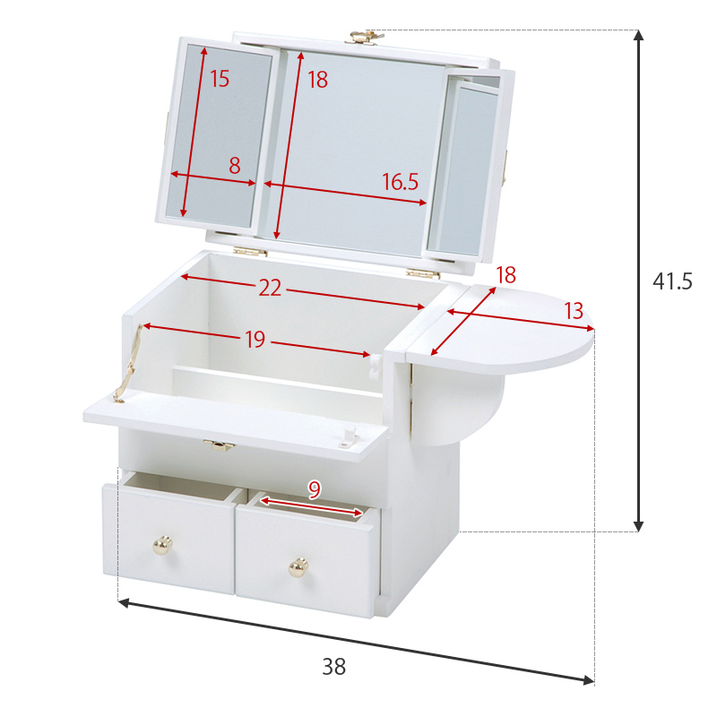 コスメボックス コスメbox 三面鏡 桜模様 メイクボックス 和風