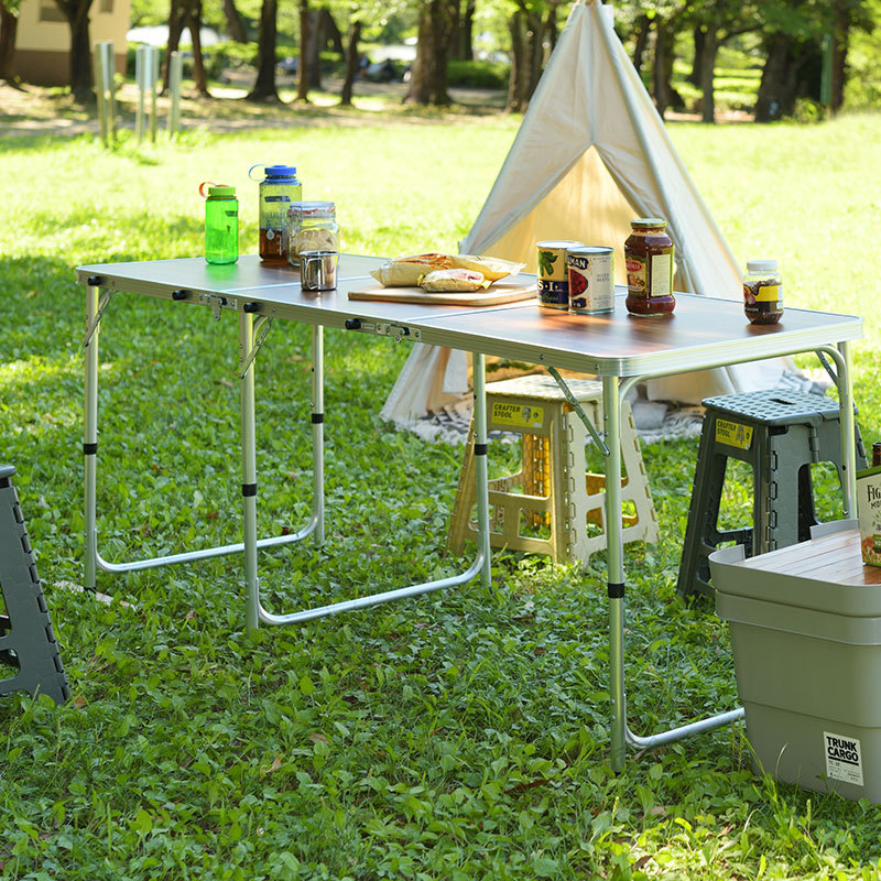 キャンピングテーブル キャンプ アウトドア テーブル 180×60cm ハイタイプ 折りたたみ 棚 収納コンパクト ガーデンテーブル  フォールディングテーブル