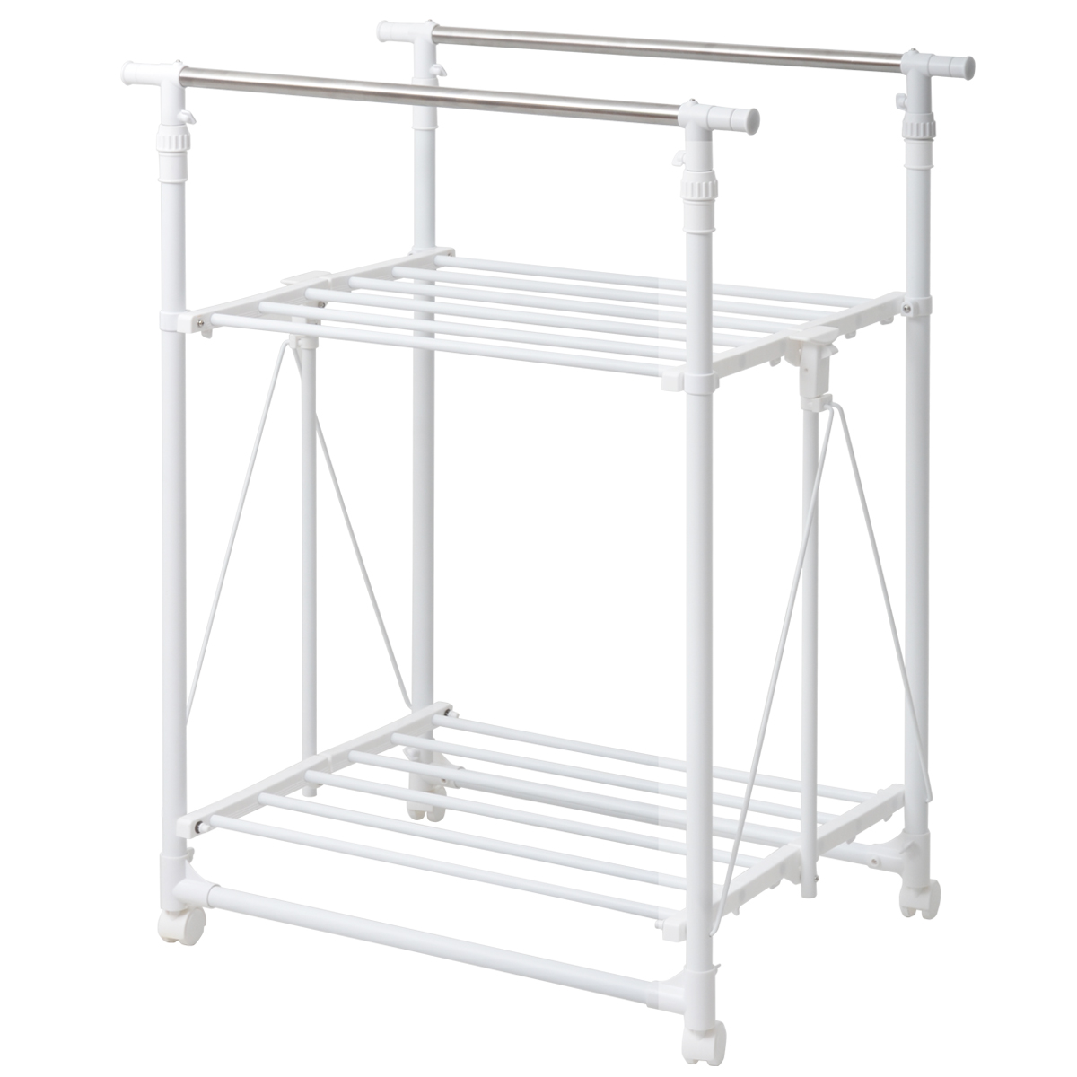 洗濯物 干し ハンガーラック ダブル 2段 折りたたみ おしゃれ 物干し