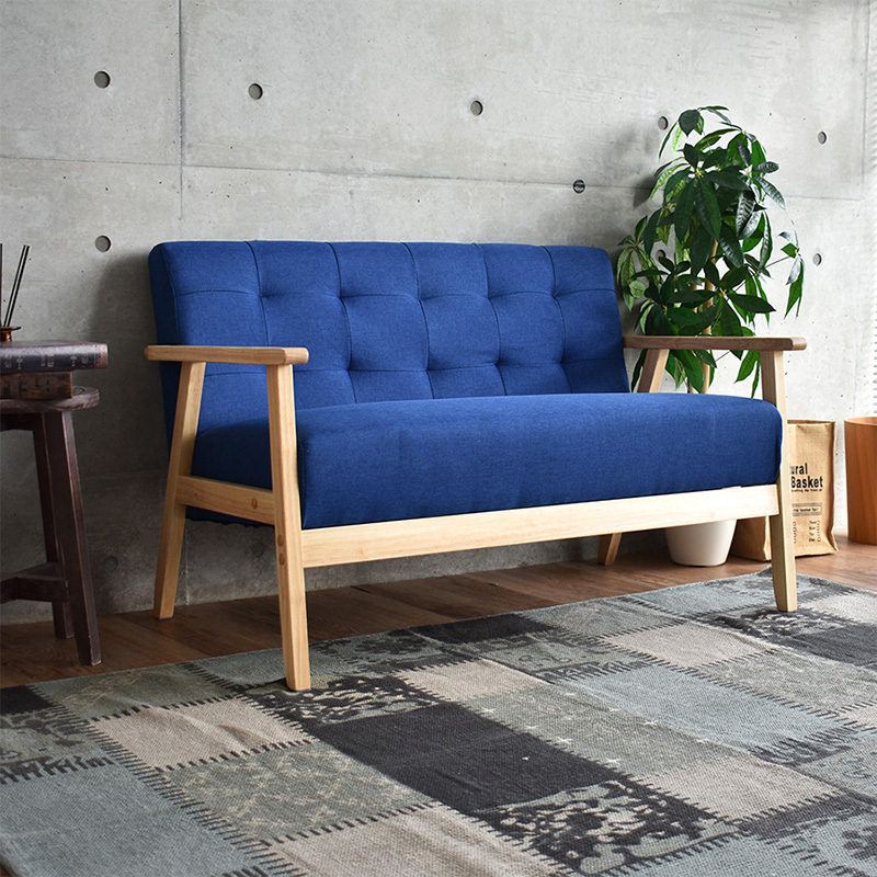 ソファ 2人がけ 2人掛け おしゃれ ファブリック 北欧 モダン 天然木
