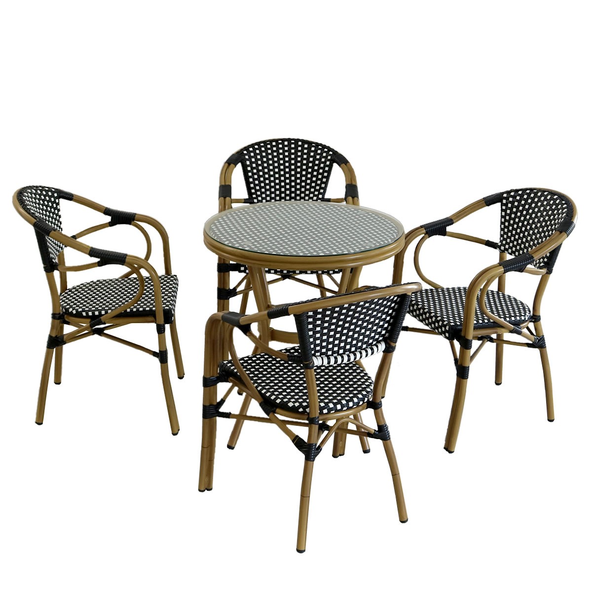 ガーデンテーブル チェア 5点セット おしゃれ 円 丸 4人 用 四人