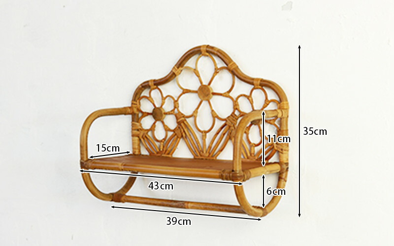 ウォール シェルフ ラタン 籐 壁面 棚 小物 収納 おしゃれ 収納 壁かけ