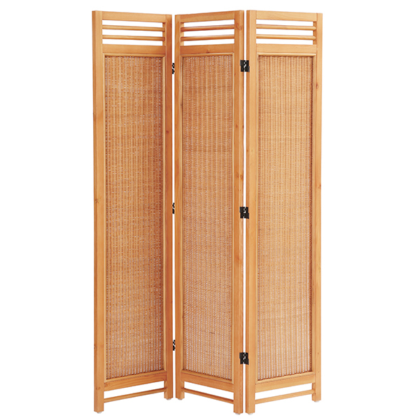 衝立 3連 ラタン パーテーション 籐家具 超美品 間仕切り アジアン レトロ 籐 ラタン 両面張りスクリーン 3連 （ 衝立 ついたて